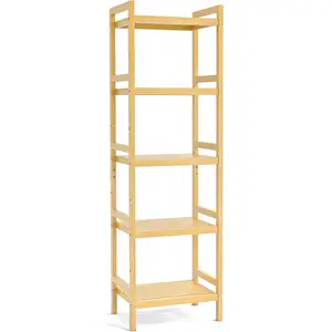5 tier bamboe toren Suppliers-5-Tier Verstelbare Bamboe Boekenplank Voor Woonkamer Slaapkamer Keuken