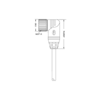 Câble coudé femelle M23 moulé avec 19 broches, isolation PVC, étanche IP67, conducteur en cuivre 250V, pour usage industriel
