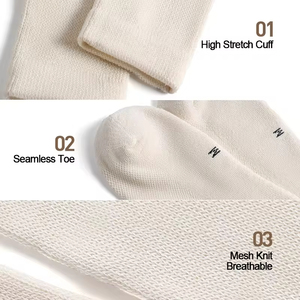 कस्टम बांस के विकोज़ फाइबर नरम गैर-बाध्यकारी अतिरिक्त चौड़ी ढीली शीर्ष न्यूरोपैथी कपास मधुमेह मोजे - Product Image 2