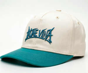 Casquette de golf 5 panneaux bicolore en sergé de coton avec logo personnalisé – Bleu - Product Image 4