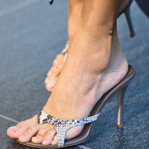 Sandales à bout ouvert grande taille 45 pour femme, talons aiguilles pour soirée, chaussures à talons hauts pour pieds larges, escarpins en daim multicolores coupe large - Product Image 6