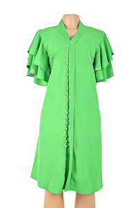 Nuevo Vestido Largo Maxi de Verano para Mujer, Talla Grande, Cuello Redondo, Hombros Descubiertos, Volantes en Cascada, Estampado de Leopardo, Spandex - Product Image 6