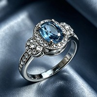 Bague Vintage Ovale en Laiton Plaqué Or Antique pour Femme, avec Tanzanite Synthétique, Vente en Gros Directe Usine OEM