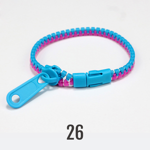 Blues Wholesale Promotion Simple Double Colors Easter Basket Stuffers Fidget Toys Plastic Resin <strong>Zipper</strong> <strong>Bracelet</strong> for Children - Product Image 6