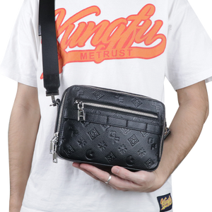 Men PU <b>Leather</b> Crossbody <b>Bag</b> <b>Small</b> Shoulder <b>Bag</b> Casual Messenger <b>Bag</b> Phone <b>Bag</b> With Adjustable Strap For Daily Use - Product Image 5