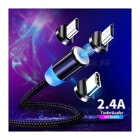 Dijual 360 rotasi 3 in 1 kabel pengisian magnetik usb, ponsel tipe c kabel untuk iphone kabel pengisi daya kabel pengisian