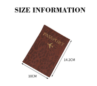 Dompet Perjalanan Motif Leopard PU untuk Liburan, Penutup Passport Kulit PU dengan Desain Cap Emas, Hadiah Pernikahan Promosi