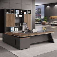Meilleur prix, table de bureau de direction en bois biseauté créative de luxe, table de bureau de PDG, table modulaire pour chef