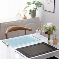 Set de table rectangulaire moderne en PVC, écologique, 30x45cm, antidérapant, résistant à la chaleur, pour la maison et la cuisine