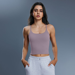 Canotta da Corsa Senza Cuciture per Donne, Top Compressivo Personalizzabile con Logo, Canotta da Yoga con Reggiseno Incorporato - Product Image 4