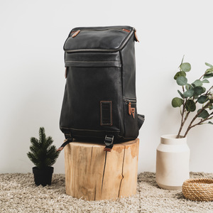 Men's <b>Backpack</b> Black <b>Brown</b> 36-55L Interior Zipper Pocket Leisure Travel Detachable Straps Solid Color Spring 2025 - Product Image 1