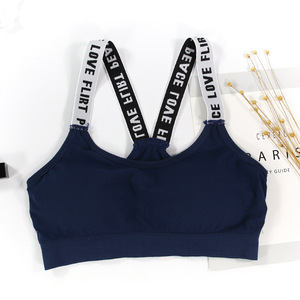 Seamless Sex Yoga Sports <strong>Bra</strong> Women Fitness Yoga Top Wireless Sp <strong>Yellow</strong> Sport <strong>Bra</strong> With Printed Letter Shoulder Strap for Gym - Product Image 5