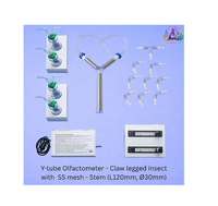 Olfactomètre en Y Yashika Solutions, tube en verre borosilicate, tige en acier inoxydable, diamètre 30 mm, bras de 120 mm, longueur du bras de 80 mm, OEM