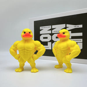 รูปปั้นเป็ดกล้ามเนื้อพิมพ์ 3 มิติจากพลาสติกทนทาน ของขวัญเป็ดนักเพาะกายสุดพิเศษ งานประติมากรรมสัตว์เรซิ่นสำหรับตกแต่งบ้าน สำนักงาน และโต๊ะทำงาน - Product Image 5