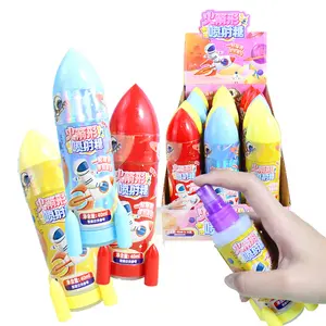 新设计玩具糖果魔术果酱混合果味酸液体糖果超级火箭造型喷雾糖果