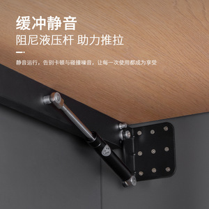 GQK GW12251 Table pliante de luxe en alliage d'aluminium noir avec barre télescopique - Conception pliable invisible pour gagner de la place - Product Image 3