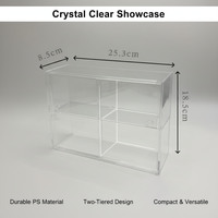 Vitrine de présentation transparente en PS pour blind box, vitrine anti-poussière pour figurines avec porte coulissante pour objets de collection, Pop Mart