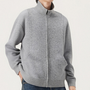 <span class=keywords><strong>Cardigan</strong></span> da Uomo con Colletto a Risvolto Segmentato, Stile <span class=keywords><strong>Cardigan</strong></span> con <span class=keywords><strong>Cerniera</strong></span> Strutturata - Product Image 5