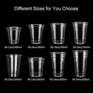 Custom Logo Printed 12oz 16oz Clear PET <b>Cup</b> 98mm Diameter Transparent <b>Cups</b> <b>Plastic</b> Smoothies Cold Coffee and Ice <b>Drinking</b> <b>Cup</b> - Product Image 3