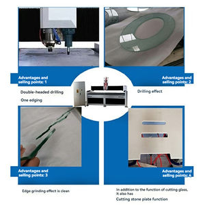 Perforadora de vidrio CNC automática de alta velocidad para fabricación de encimeras personalizable Nuevo motor PLC - Product Image 6