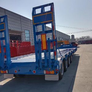 Semirremolque de Transporte de 2 Ejes y 40 Toneladas, 13 Metros, Elevación Hidráulica, Plataforma Baja, Exportación a Sierra Leona, Remolque de Tipo Rampa de 2 Ejes Semi-colgante - Product Image 6