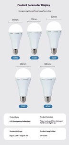 Bombilla LED <span class=keywords><strong>de</strong></span> Emergencia con Sensor Mr11 <span class=keywords><strong>de</strong></span> 12W, E27, Globo <span class=keywords><strong>de</strong></span> Plástico, con Batería Integrada <span class=keywords><strong>de</strong></span> 1200mA AC, para Iluminación Residencial, Dormitorios y Camping - Product Image 6