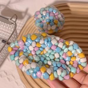 TPR <b>Bead</b> Ball Squishy Toy Colorful Foam Filled Squeeze Stress Relief Ball Sensory Fidget Toy Macaron Party Favor Desk Decor - Product Image 6