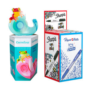 Benutzer definierte Schreibwaren Karton <span class=keywords><strong>Display</strong></span> Stand Bürobedarf Boden <span class=keywords><strong>Display</strong></span> Regal Supermarkt BTS Wellpappe <span class=keywords><strong>Display</strong></span> Racks - Product Image 5