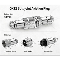 Konektor Logam GX12-2P GX12-3P GX12-4P GX12-5P, GX12-6P, GX12-7P, GX12-2, GX12-3, GX12-4, GX12-5, 4-pin GX12 (Jantan/Betina)