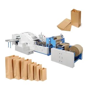 Fully automatic high speed square sandwich paper bag counting making machine with flat handle