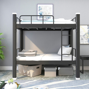 2024 meubles de chambre à coucher d'usine Guangdong lit superposé en acier pour lit mezzanine d'auberge lit double en fer pour adulte pour étudiant tempat tidur - Product Image 1