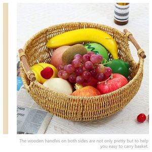 Panier en jacinthe d'eau, grande tour, paniers à linge tissés en feutre, style bohème, décoratif, petite paille pour la décoration - Product Image 5