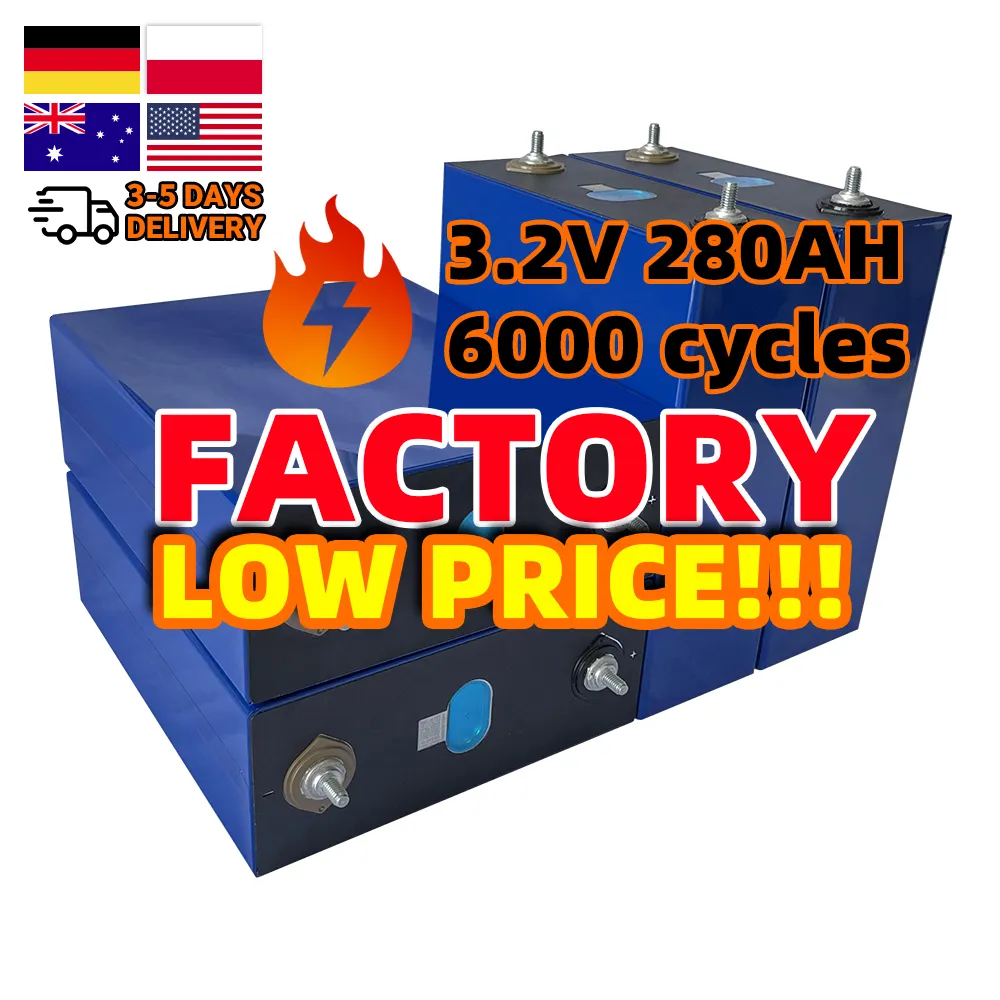 EU USA dalam stok sel baterai LiFePO4 kelas baru 3.2V 230Ah 280Ah LF280K terbaik untuk 24V 48V untuk penyimpanan energi rumah