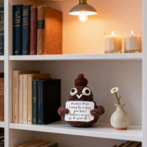 Jouet en crochet fait main tendance 2025, figurine amusante en peluche avec carte de message humoristique, amigurumi, décoration de bureau, anti-stress - Product Image 4