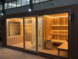ساونا خارجية فاخرة حديثة من خشب الصنوبر الأبيض مع وظيفة الأشعة تحت الحمراء البعيدة من OEMODM - Product Image 5