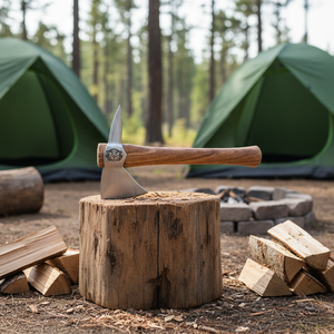 Hacha Martillo Multiusos <span class=keywords><strong>de</strong></span> 12.5 Pulgadas para Camping al Aire Libre con Función para Romper Hielo y Funda <span class=keywords><strong>de</strong></span> Cuero - Product Image 1