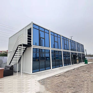 Luxury Well-designed Prefabricated 3 Bedroom Container Homes 40ft Luxury House Glass <b>Curtain</b> <b>Wall</b> Office Prefab House - Product Image 6