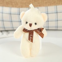 Porte-clés en peluche ours en coton PP, animaux en peluche mignons pour voiture, breloques de jouets en peluche, vente en gros de jouets en peluche animaux