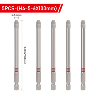 Jeu de 6 embouts de tournevis magnétiques en acier S2, embouts hexagonaux de 1/4 pouce, embouts de perceuse à percussion à couple élevé pour bricolage domestique TOOLJOY