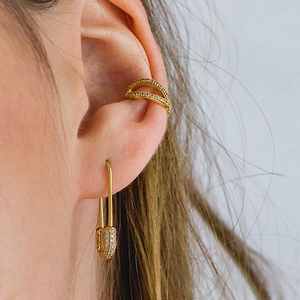 Pendientes de aro con diamantes de cristal chapados en oro, estilo <span class=keywords><strong>Rihanna</strong></span> grande, novedad de 2022 - Product Image 3