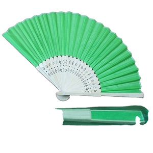 Abanicos Españoles para Boda de 21 cm - Marco de Madera con Tela Satinada, Diseño Liso en Varios Colores para Bodas - Product Image 5