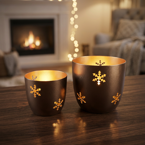 Lanterne en fer artisanale écologique Sonnet Decor, porte-bougie, décoration d'intérieur, motif arbre de Noël, impression numérique 1 couleur - Product Image 1