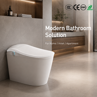 WC intelligent de luxe en céramique monobloc carré avec chasse automatique et siphon en P, idéal pour la vente en gros