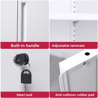 Armoire de classement basse moderne en acier avec porte coulissante verrouillable pour le rangement de documents d'archivage au bureau ou à domicile