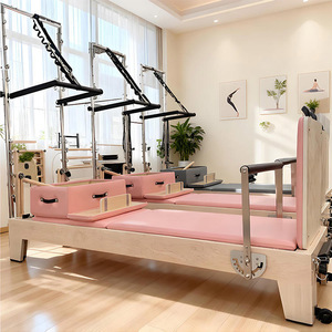 <span class=keywords><strong>Pilates</strong></span> Cadillac <span class=keywords><strong>Reformer</strong></span> con Trapeze Regolabile, Attrezzatura Fitness per Palestra, <span class=keywords><strong>Benefici</strong></span> per la Salute, per Studio e Uso Domestico, 2-in-1, in Quercia e Acero - Product Image 3