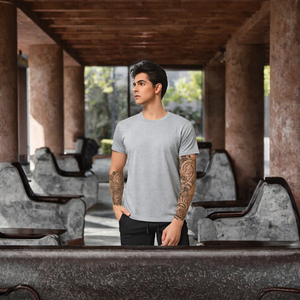 Camiseta Básica para Hombre, Manga Corta, Cuello Redondo, Corte Regular, Suave, Transpirable, Informal, para Uso Diario, Ligera, Venta al Por Mayor - Product Image 2