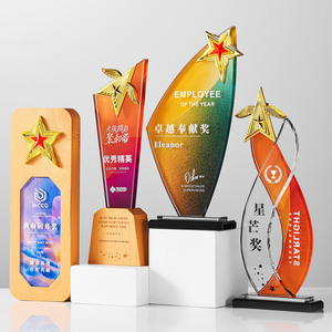 Trophé<span class=keywords><strong>e</strong></span> Créatif Noble Personnalisé en Cristal, Bois et Métal pour la Reconnaissance des Meilleurs Services de Vente - Product Image 5