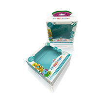 Caja de papel ecológica de diseño personalizado OEM con ventana transparente y orificio para colgar para juguetes de niños y caja de embalaje de productos para bebés
