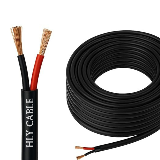 Speaker Audio Cable 12/14/16/18 AWG 2C Flexible Professional in Wall PVC JKT Black Low Voltage Wires for Hookup and Extension