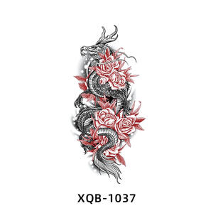 Tatuaje temporal de transferencia de agua <span class=keywords><strong>con</strong></span> diseño de dragón floral sexy y colorido para mujeres, <span class=keywords><strong>con</strong></span> duración de 3-5 días. - Product Image 4